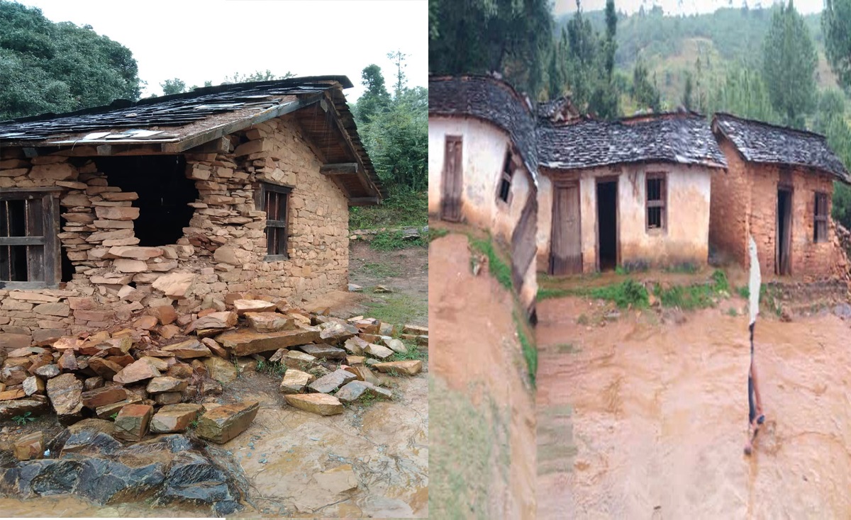 वर्षाले बैतडीमा विद्यालयको भवन भत्कियो 